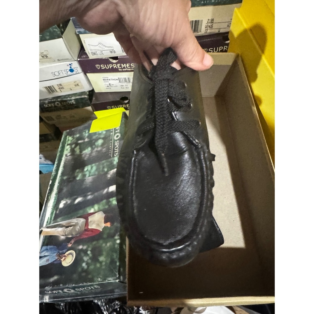 Soft Spots Annie Hi Black Leather Lace Up Moc Toe Oxfords Shoes Womens 10 M